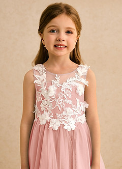 Azazie Mixie Jurken voor bloemenmeisjes Baljurk Jurk van Kant Rozet image7