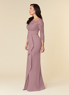 Azazie Bernadine vestidos de madre de la novia Vestido de Rosa Polvorienta de Encaje de Recto image2
