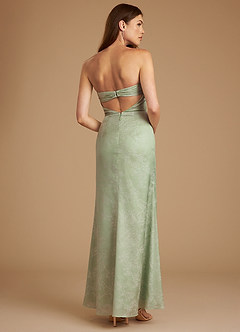 Azazie Leonis Vestidos de damas de honor Vestido de Flor De Salvia de Florecer de Corte Sirena Convertible con Sin tirantes image7