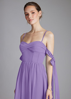 Azazie Ayanna Bridesmaid Dresses Tahiti A-Line Off the Shoulder Chiffon Dress image4