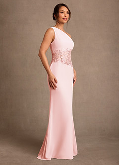 Azazie Kathie Mother of the Bride Dresses Blushing Pink Mermaid Lace Chiffon Dress image3