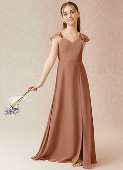 Azazie Everett Junior Bronzer A-Line Chiffon Dress image3