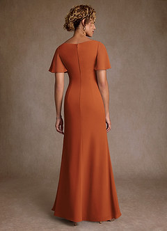 Azazie Suffolk Mother of the Bride Dresses Cinnamon A-Line Pleated Chiffon Dress image3