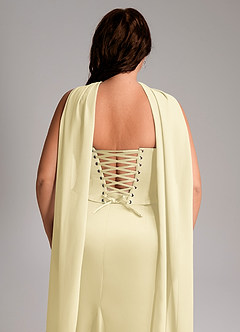 Azazie Sorrel Bridesmaid Dresses Lemon Sorbet Mermaid Strapless Stretch Satin Convertible Dress image11