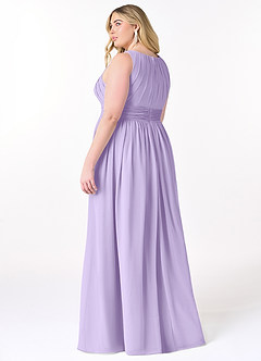 Azazie Harper Brautjungfernkleider A-Linie Plissee Chiffon Kleid Flieder image7