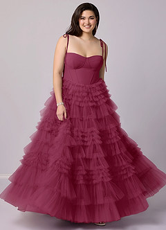 Barbie ♥ Azazie Bridesmaid Dresses Mulberry A-Line Sweetheart Neckline Tulle Dress image6