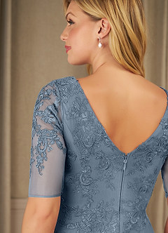 Azazie Ivanna Mother of the Bride Dresses Dusty Blue Mermaid Lace Dress image6