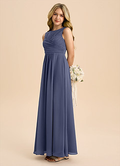 Azazie Skyla Junior Stormy A-Line Pleated Chiffon Dress image1