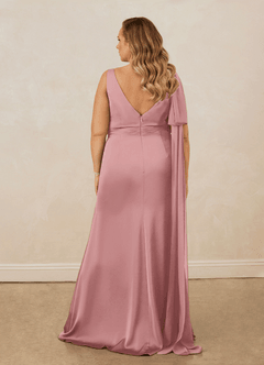 Christian Siriano Bridal for Azazie 1011 Bridesmaid Dresses Dusty Rose Mermaid Bow Stretch Satin Dress image19