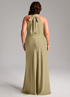 Azazie Doretta Bridesmaid Dresses Moss Green Mermaid Pleated Stretch Satin Dress image10