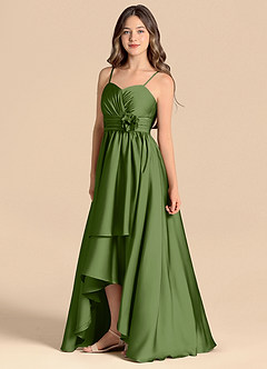 Azazie Catalina Junior Juniper A-Line Sweetheart Neckline Stretch Satin Dress image6