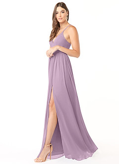 Azazie Aaida Brautjungfernkleider A-Linie Korsett Chiffon Kleid Blauregen image4