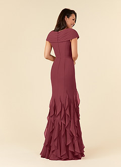 Azazie Bailora Mother of the Bride Dresses Merlot Mermaid Ruched Chiffon Dress image3