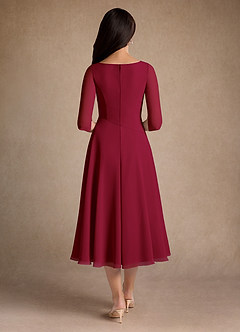 Azazie Durant Mother of the Bride Dresses Burgundy A-Line Pleated Chiffon Dress image3