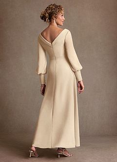 Azazie Paterson Mother of the Bride Dresses Champagne A-Line Pleated Chiffon Dress image2