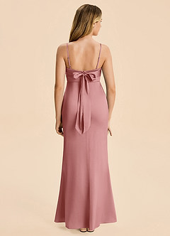 Azazie Mia Junior Dusty Rose Mermaid Pleated Stretch Satin Dress image2