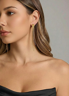 front 18K Gold Plated Stainless Steel Tassel Earrings