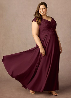 Azazie Rosemarie Kleider für die Brautmutter A-Linie Spitze Kleid Cabernetrot image11