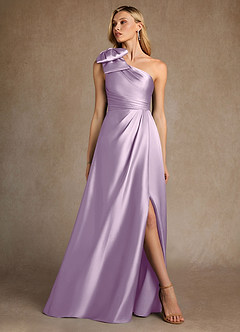 Azazie Easton Kleider für die Brautmutter A-Linie One-Shoulder Stretch-Satin Kleid Frostiges Flieder image4