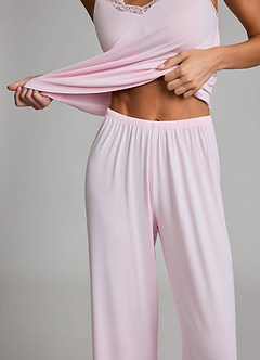 front Pyjamasset med mjuk rayon-spets och vida byxor