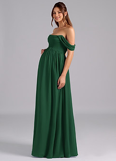 Azazie Saige Maternity Bridesmaid Dresses A-Line Pleated Chiffon Floor-Length Dress image5