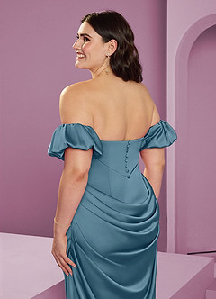 Barbie ♥ Azazie Bridesmaid Dresses Bermuda Sheath Off the Shoulder Stretch Satin Convertible Dress image17