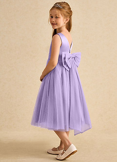 Azazie Winnie Flower Girl Dresses Lilac Ball-Gown Bow Tulle Dress image5