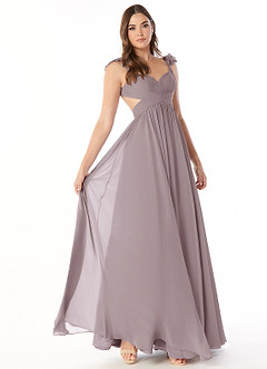 Azazie Kasia Bridesmaid Dresses Dusk A-Line Ruched Chiffon Dress image1