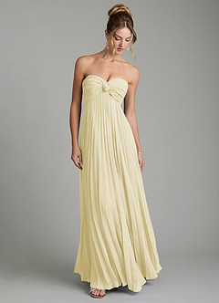 Azazie Tempest Abiti da Damigella Abito Convertibile Impero in Chiffon Corsetto Sorbetto Al Limone image3
