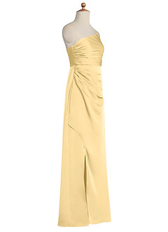 Azazie Eren Junior Butter Sheath Pleated Stretch Satin Dress image8