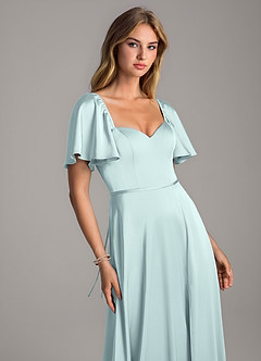 Azazie Chloe Final Sale Mist A-Line Sweetheart Neckline Stretch Satin Dress image6