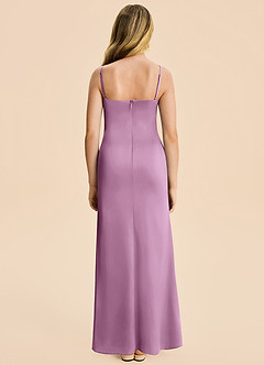 Azazie Rosalia Junior Robe Fourreau en Satin extensible Plissé Glycine image2