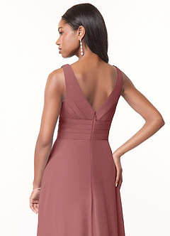 Azazie Julianna Bridesmaid Dresses Amethyst A-Line Chiffon Dress image4