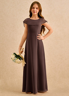 Azazie Kittie Girls Formal Flower Girl Klänningar Klänning A-Line i Chiffong image5