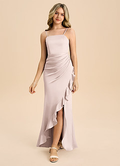 Azazie Buzzy Junior Klä av Tubklänning i Stretch Satin Plisserad image5