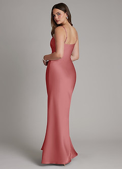 Azazie Ambra Bridesmaid Dresses Antique Rose Mermaid Pleated Stretch Satin Dress image7