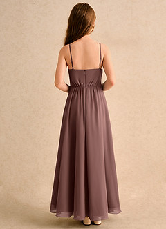 Azazie Twilight Dance Girls Formal Blumenmädchenkleider A-Linie Plissee Chiffon Kleid Espresso image2