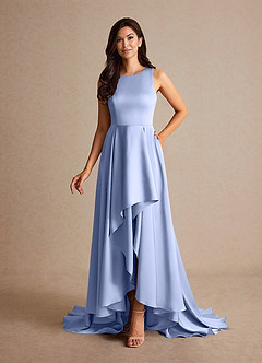 Azazie Niles Mère de la mariée Robes Robe Trapèze en Satin extensible Traînes Eis image8