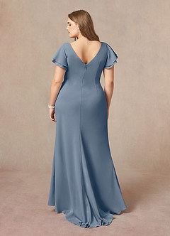 Azazie Peppermint Mother of the Bride Dresses Twilight Mermaid Scoop Ruched Stretch Crepe Dress image7