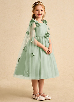 Azazie Staria Flower Girl Klänningar Klänning Balklänning i Tyll Ruched image8