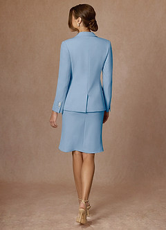 front Kennedy Sky Blue Structured Stretch Jacket and Dress Suit Set