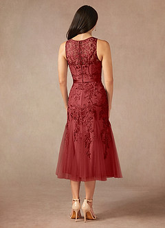 Azazie Herrin Mère de la mariée Robes Robe Sirène en Dentelle Rouille image3