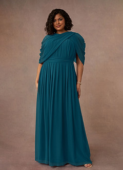 Azazie Olena Mother of the Bride Dresses Ink Blue A-Line Sequins Chiffon Dress image7