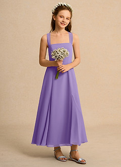 Azazie Tater Junior Formal Flower Girl Klänningar Klä A-Line i Chiffong Plisserad image5