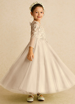 Azazie Precious Flower Girl Klänningar Klänning A-Linje i Tyll Spets image3