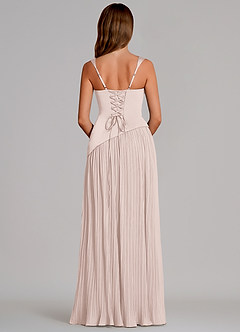 Azazie Stephanie Bridesmaid Dresses Blushing Pink A-Line Pleated Stretch Satin Dress image5