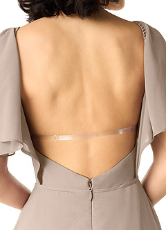 Azazie Chloe Bridesmaid Dresses Taupe A-Line Sweetheart Neckline Chiffon Dress image4