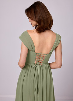 Barbie ♥ Azazie Bridesmaid Dresses Pistachio A-Line Corset Chiffon Dress image7