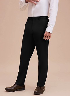 front Ethan Black Refined Weave Dress Pants