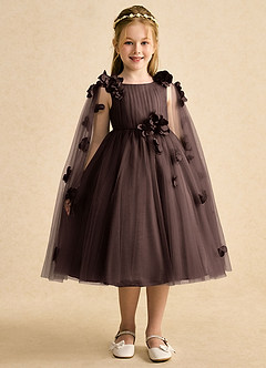 Azazie Staria Flower Girl Dresses Ganache Ball-Gown Ruched Tulle Dress image6